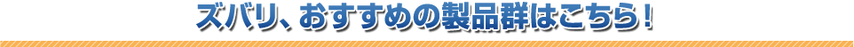 ズバリ、おすすめの製品群はこちら！